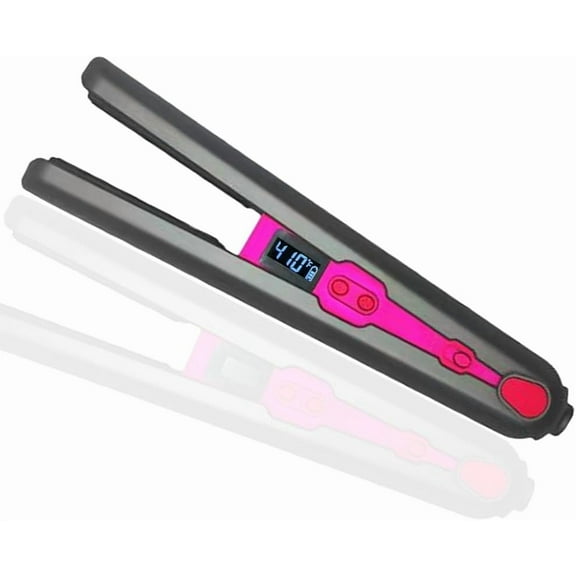 Cordless Hair Straightener with Ceramic Coating, Professional Flat Iron for Curly Hair, Stainless Steel (Black)