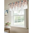 thumbnail image 4 of Orange Blue Leaves Valances for Windows Fall Leaf Vintage Eucalyptus Leaves Kitchen Valance Curtain Rod Pocket Small Curtains for Cafe Bathroom Laundry Basement 54" x 18", 4 of 8