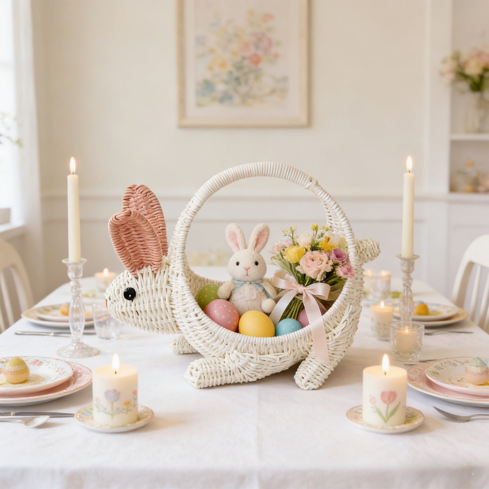 Bunny Clearance! YZEGDCH Large Easter Basket Easter Egg Buckets Easter Decorations for Party Favors, Gift Wrapping, Easter Basket Container