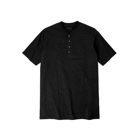 Boulder Creek By Kingsize Men's Big & Tall Heavyweight Longer-Length Short-Sleeve Henley Shirt