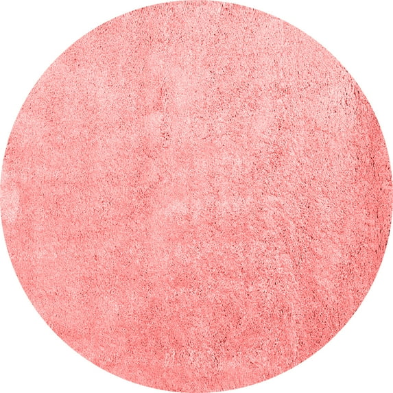 Ahgly Company Indoor Round Abstract Red Contemporary Area Rugs, 8' Round
