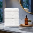 thumbnail image 2 of Ample Decor 100% Cotton White Hand Towel for Bathroom Set of 6- Super Soft, Quick-Dry, Highly Absorbent, Popcorn Textured - Mulaayam Collection - 18 X 28 Inch, 2 of 5