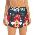 thumbnail image 2 of Vsdgher Three Cute Christmas Gnomes Print Women's Running Double Layer Shorts High Waisted with Pockets Elastic Yoga Workout Athletic Gym Sports, 2 of 8
