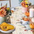 thumbnail image 4 of ERUNPONLY Fall Orange Blue Table Runner - 108 Inch Long Thanksgiving Floral Botanical Autumn Vintage Cotton Linen Dress Scarves Farmhouse Table Runner for Kitchen Dining, Coffee Table, 13" x 108", 4 of 8