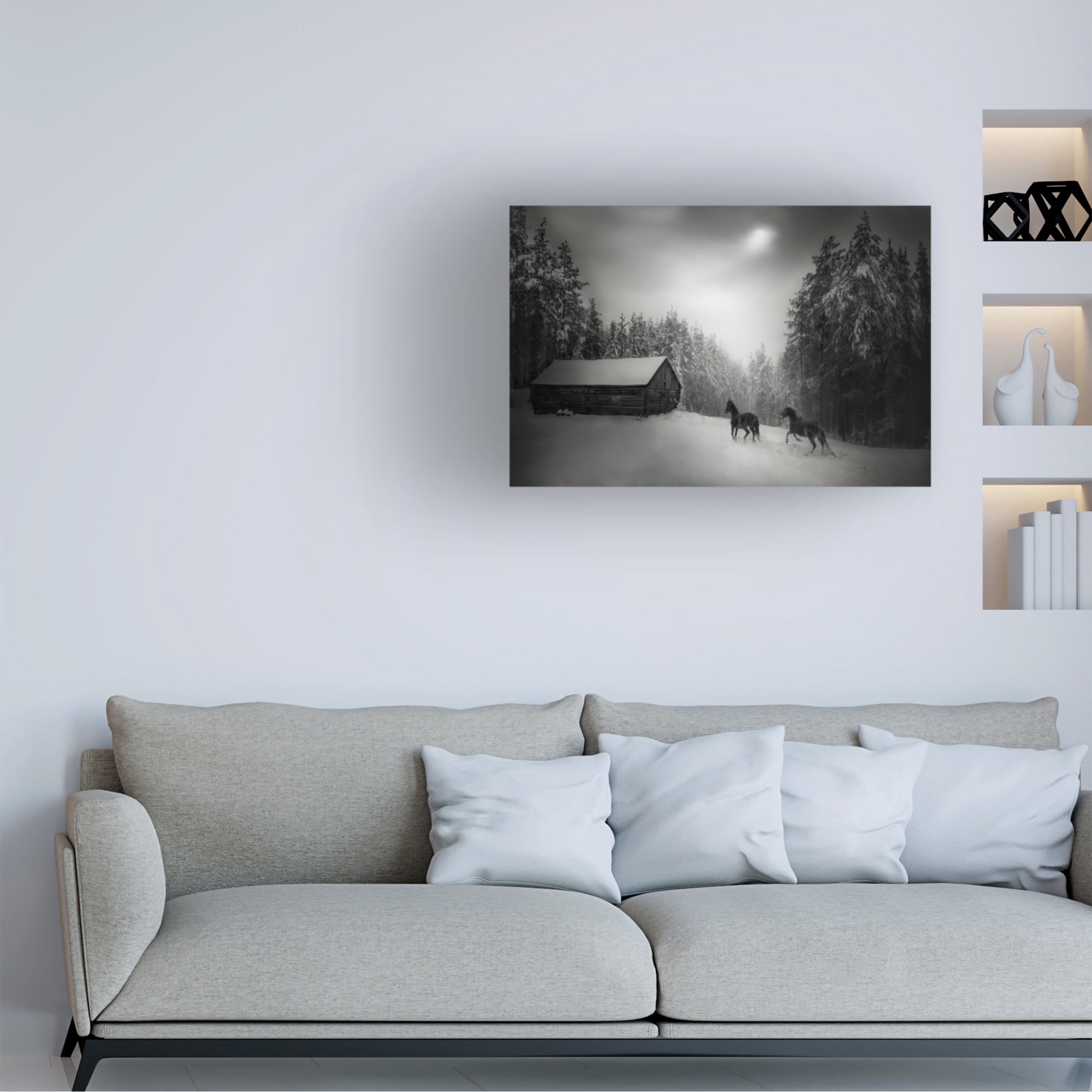 Canvas Wall Art - Todor Tanev 'Paddock Horses' Wall Art for Living Room, Bedroom, or Office D?cor by Trademark Fine Art - 24 x 16 Inches