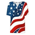 thumbnail image 5 of At Patriotic Shirts for Women Short Sleeve 4Th of July Tops V Neck American Flag Shirt Star Striped Graphic Blouse Usa T Shirt Flash of The Day, 5 of 5