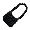 thumbnail image 2 of Bolso de mano de lana lindo exquisito tejido a mano mano de obra fina bolso de hombro de lana para la vida diaria negro, 2 of 12