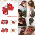 thumbnail image 2 of pitrice Nœuds pour Cheveux pour Enfants Fille Pinces à Nœud de Noël Coiffe Pince à Cheveux Enfants Xmas Pinces à Cheveux, Paillettes Rouges Animal, 2 of 9