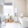 thumbnail image 2 of LuxenHome White MDF Wood 67-Inch Tall Tower Bathroom Linen Cabinet, 2 of 17