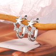 thumbnail image 6 of Lancharmed White Gold Plated Stud Earrings for Womens,Double Star Earring Womens Gifts, 6 of 7