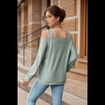 thumbnail image 2 of Blusa de Verano con Escote Cuadrado y Hombros Descubiertos para Mujer Verde Oscuro XXL, 2 of 8
