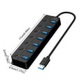 thumbnail image 2 of 7-Port USB 20 Hub Splitter Expander for Laptop Computer Desktop PC with Individual Power Switches Universal Connectivity, 2 of 6