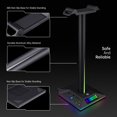 thumbnail image 4 of Amdohai EB01 RGB Gaming Headset Stand with 3.5mm 2 USB Ports Over-ear Headphones Holder Earphone Rack for Gamer Gaming Computer Desktop PC, 4 of 9