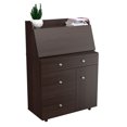 Inval 5Shelf Secretary Desk, Espresso