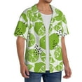 thumbnail image 2 of KLL Green Various Lemons Print Men's Shirt Short Sleeve Button Down Summer Cuba Beach Shirts- 4X-Large, 2 of 5