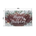 thumbnail image 3 of Efavormart 6ftx3ft White Brown Rustic Wood Floral Happy Birthday Photo Backdrop, Large Polyester Background Banner, 3 of 5