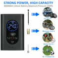 thumbnail image 2 of Compresor de aire portátil para inflar neumáticos, bomba de aire eléctrica de 150 PSI con manómetro y luz LED, batería externa recargable por USB de 4000 mAh, apagado automático para, 2 of 5