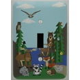 thumbnail image 2 of Single Toggle Woodland Forest Animal Light Switch Plate and Outlet Covers, Children's Nursery Decor with Owls, Birds, Fox, Bear, Squirrel, Deer, Hedge Hog, Moose and a Raccoon. (Single Toggle), 2 of 2