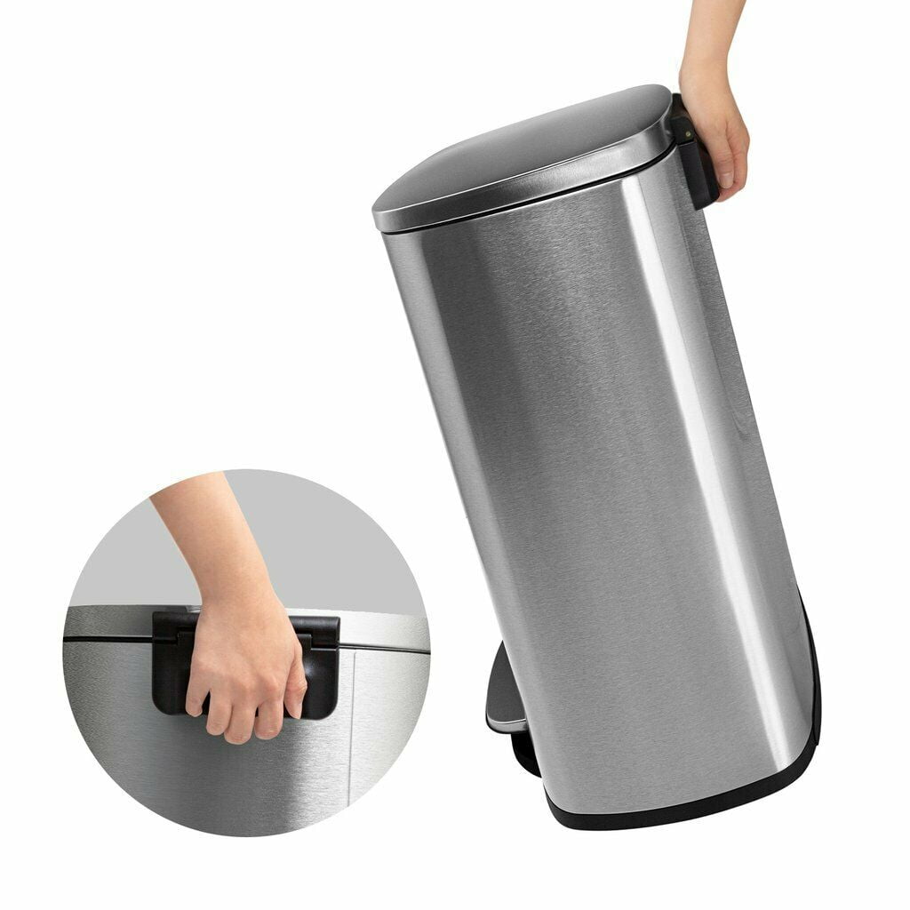 Nine Stars Automatic Kitchen Trash Can, 13 Gallon Stainless Steel, Motion Sensor Hands-Free Soft-Close Lid Garbage Bin, Silver