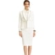 thumbnail image 1 of Conjunto de chaqueta y falda de traje de negocios Allegra K 2 piezas ribete de tweed blanco XS, 1 of 6