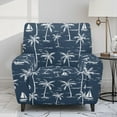 thumbnail image 2 of FOR U DESIGNS Palm Tree Sailing Boat Print Recliner Chair Covers with Arms, Polyester Lazy Boy Recliner Covers Anti-Slip Living Room Chair Protector Slipcover for Pet,Kids, 2 of 8