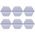 thumbnail image 2 of Disketp Abstract Gondola Snowflake Funny Coasters,6 Pcs Leather Coasters with Holder, Perfect Housewarming Hostess Gifts,Protect Furniture from Water Marks Scratch and Damage,Hexagon, 2 of 7