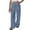Blue, variant on Chbgutlmr Womens Pants Eyelet Elastic Waist High Rise Trousers Casual Loose Dressy Lightweight Solid Color Pants