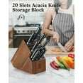 Cook N Home Acacia Wood Knife Storage Block without Knives, 20 Slot