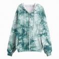 thumbnail image 5 of Towmus Women's Tie-Dye Zip-Up Hoodie With With Pocket Drawstring Gradient Hoodies Long Sleeve, XS-6XL, 5 of 6