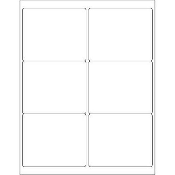 4 x 3.33 in. Glossy White Rectangle Laser Labels - Pack of 600