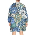 thumbnail image 2 of Wearable Oversized Blanket,Pioneer Flower Floral Print Pattern Wearable Blanket Hoodie for Adults,Cozy Hooded Blankets with Super Pockets,Super Warm Fuzzy Pullover for Women & Men, 2 of 6