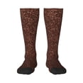 thumbnail image 2 of Picia Women Crew Soft Moisture-wicking Socks Dark Brown Glitter Pattern Design Cotton Socks, One Size fit All, 2 of 9