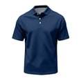 thumbnail image 5 of Dwelliawo Men's casual quick-drying mesh golf t-shirt (POLO shirt) Blue 3xL, 5 of 5