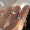 thumbnail image 1 of Finger Ring Hollow Out Plating Heart Jewelry Opening Adjustable Ring Valentines Day Gift, 1 of 7