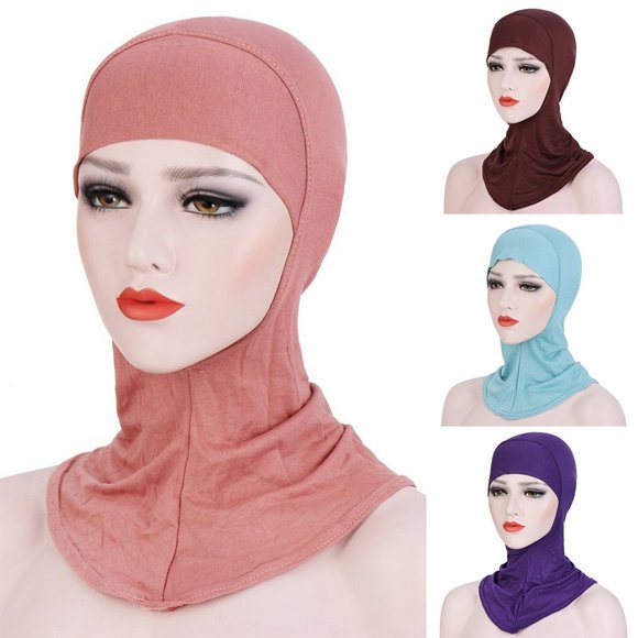 Women Mercerized Muslim Turban Hat Interior Hijab Cap Islamic Bonnet Cover Scarf