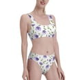 thumbnail image 4 of High Waisted Bikini Sets For Women, Purple Chicory Swimsuits Tummy Control, Two Pieces Bathing Suit, 4 of 8