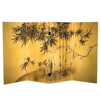 Oriental Furniture 3 ft. Tall Bamboo Tree Canvas Room Divider - 4 Panel