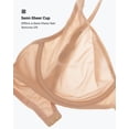 thumbnail image 3 of Women's Mesh Balconette Bra Sexy Demi Supportive Comfortable Seamless Underwire Unlined Sheer Bras, 3 of 5