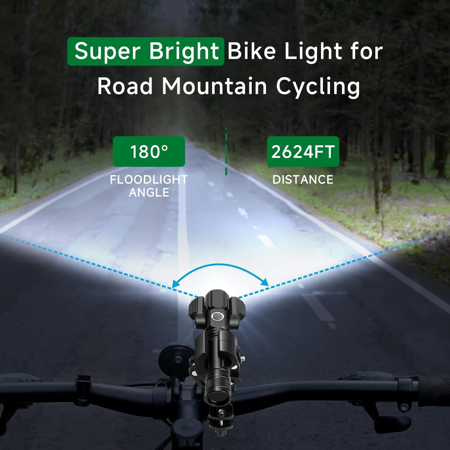 10000LM Super Bright Rechargeable Bike Light Set,4+4 Modes,Powerful Bicycle Front Headlight and Back Taillight,Triple IPX6 Waterproof Bike Lights for Night Riding,Bike Light for Road Mountain Cycling