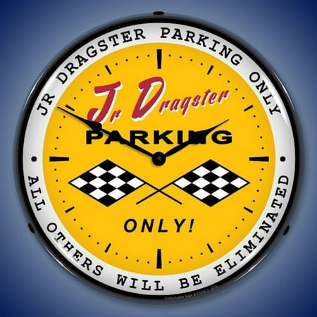 Jr Dragster Parking Wall Clock, Lighted: Racing Theme
