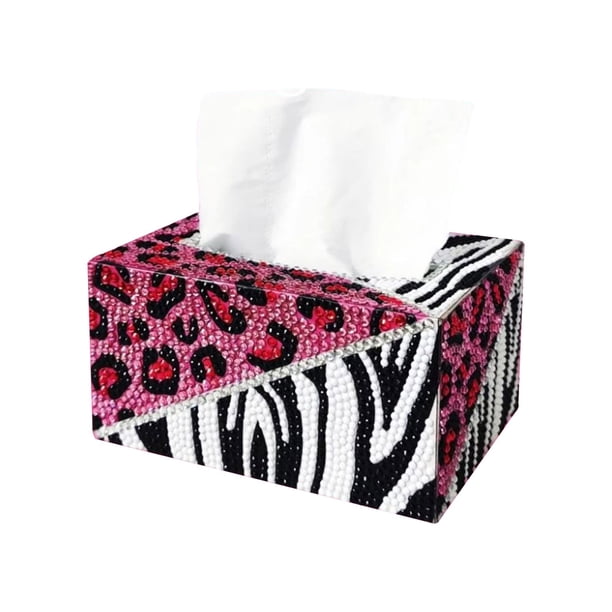 Caja de pañuelos cuadrada con pintura de diamantes DIY, dispensador de pañuelos artísticos con dibujo de diamantes de imitación FLhrweasw Nuevo