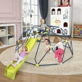 thumbnail image 4 of Gymax 13.3 FT Climbing Dome Geometric Dome Climber w/ Extended Wavy Slide, 4 of 10