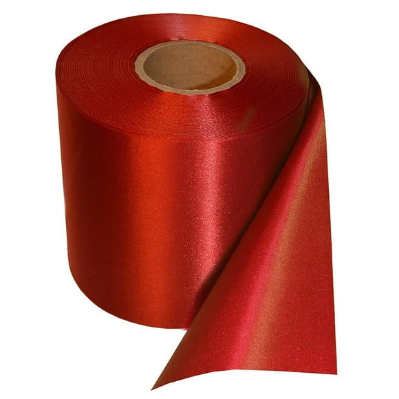 Wonder Clothing Grand Opening Ribbon 4 inch Wide 25 Yards Long Roll (Red)
