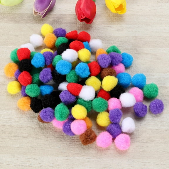 Soimiss 100Pcs Plush Pom Balls Assorted Colors Creative DIY Sewing Decor