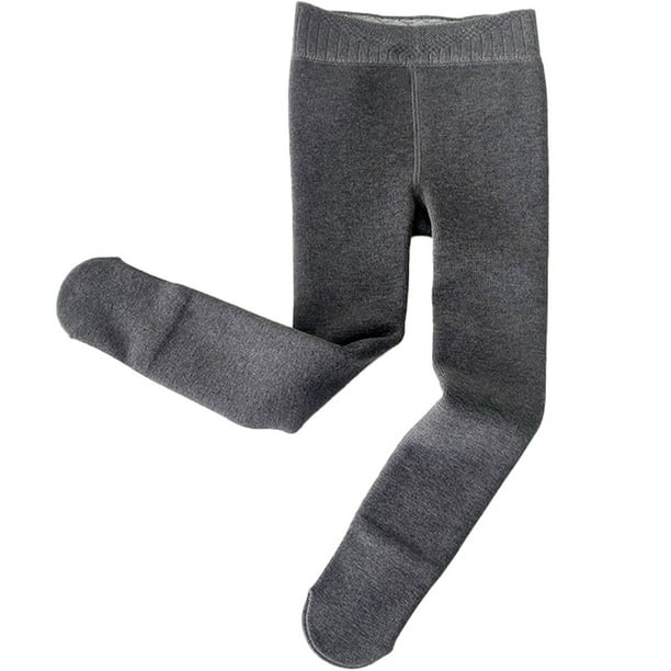 Mallas lisas para niñas, mallas opacas, mallas elásticas cálidas, leggings largos de invierno para niñas.
