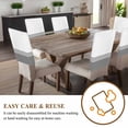 thumbnail image 4 of Modern Art Chair Covers Set of 1 Grey White Simple Striped Farmhouse Chair Back Covers Stretch Removable Washable Slipcovers Protector for Dining Room Kitchen Party Decor, 4 of 5