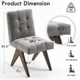 thumbnail image 2 of Kidol & Shellder Modern Upholstered Dining Chairs Set of 2 Tufted Armless Kitchen Chairs with Linen Fabric & Wooden Legs,Light Gray, 2 of 9