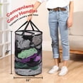 thumbnail image 5 of Pop Up Hamper for Laundry Mesh Collapsible Laundry Basket | Large Clothes Hamper - Black 16"L x 16"W x 24"H, 5 of 6
