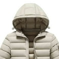 thumbnail image 3 of Men's Hooded Puffer Jacket with Multi Pockets Thickened Detachable Hood Winter Warm Cotton Down Coat (XS, Khaki), 3 of 5