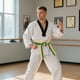 thumbnail image 4 of Cinturón de karate y taekwondo, cinturón de entrenamiento de judo, construcción de doble aguja y ocho hilos, núcleo de fieltro de algodón de doble capa, estilo tradicional, para práctica de, 4 of 9